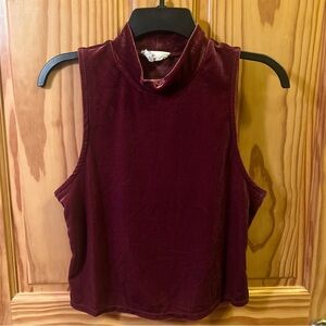 Olive & Oak Velvet Burgundy Tank Top
